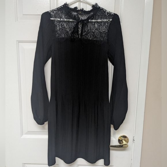 Maje Rockette Pleated Lace Dress in Black - Picture 7 of 12